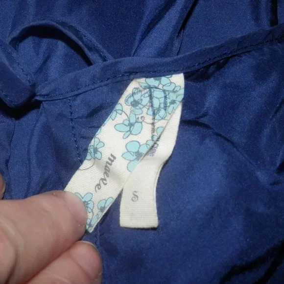 Maeve Anthropologie Dress Small Blue Silk Tank Fitted Waist - Picture 4 of 4